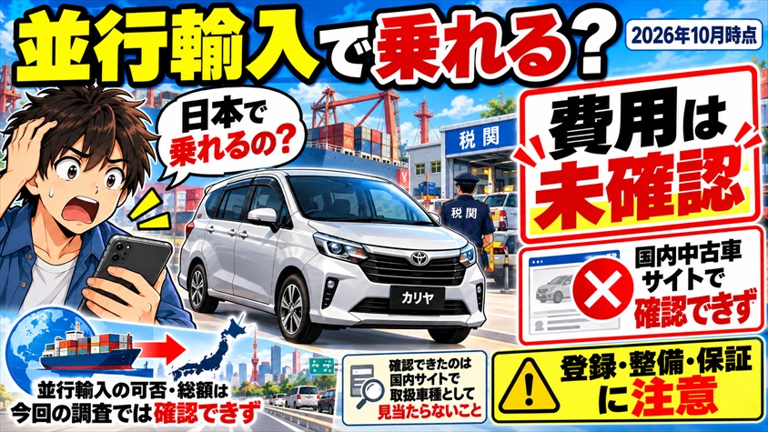 並行輸入は？日本で乗るための注意点