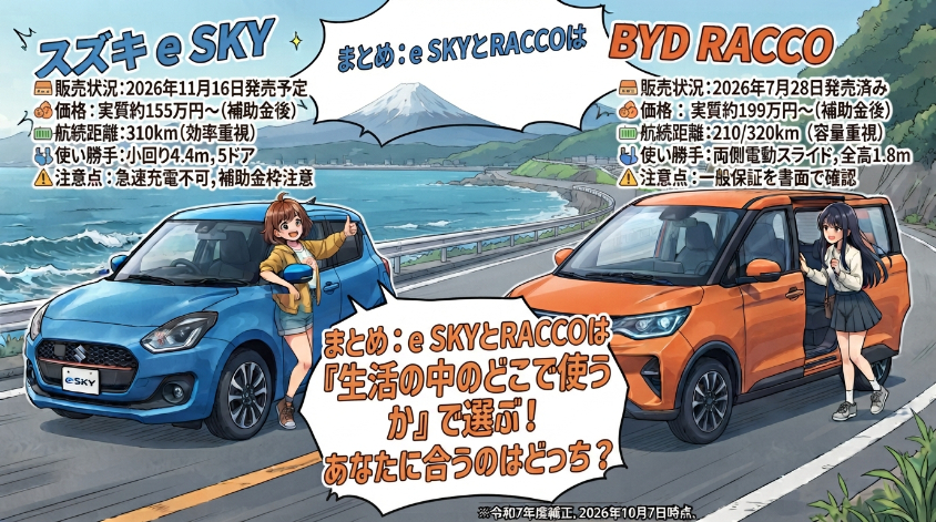 まとめ:e SKYとRACCOは「生活の中のどこで使うか」で選ぶ